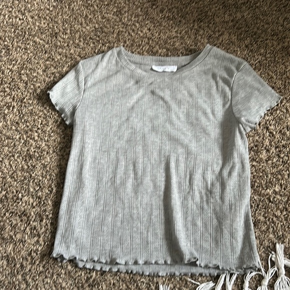 Gray Elodie Baby Tee with texture- size XL - Picture 1 of 3